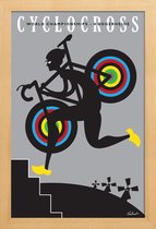 JUNIQE - Poster met houten lijst Hoogerheide -13x18 /Geel & Grijs