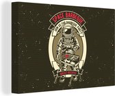 Canvas Schilderij Vintage - Astronaut - BBQ - 90x60 cm - Wanddecoratie - Vaderdag cadeau - Geschenk - Cadeautje voor hem - Tip - Mannen