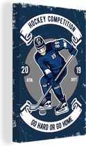 Peintures sur toile Hockey sur glace - Homme - Rétro - 20x30 cm - Décoration murale