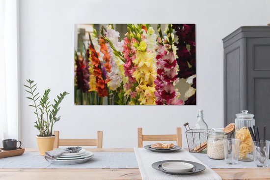 Impression sur Toile Glaïeul - Fleurs - Couleurs - 140x90 cm - Décoration murale