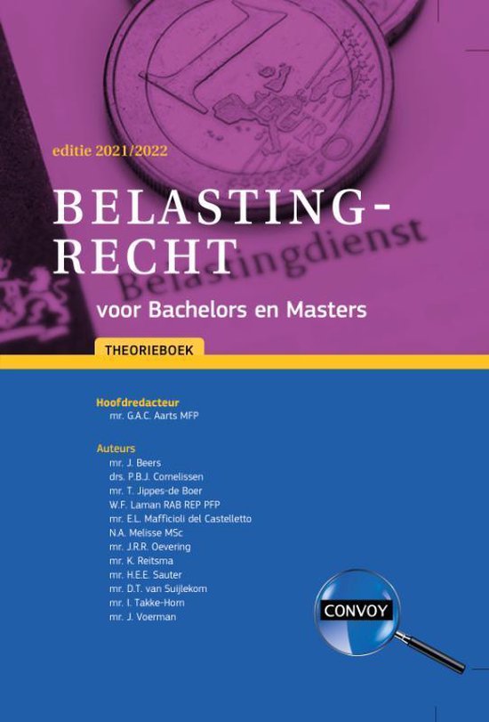 Omslag van Belastingrecht Bachelors Masters 2021-2022 Theorieboek