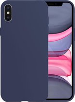 Hoes voor iPhone Xs Hoesje Siliconen - Hoes voor iPhone Xs Case - Donker Blauw