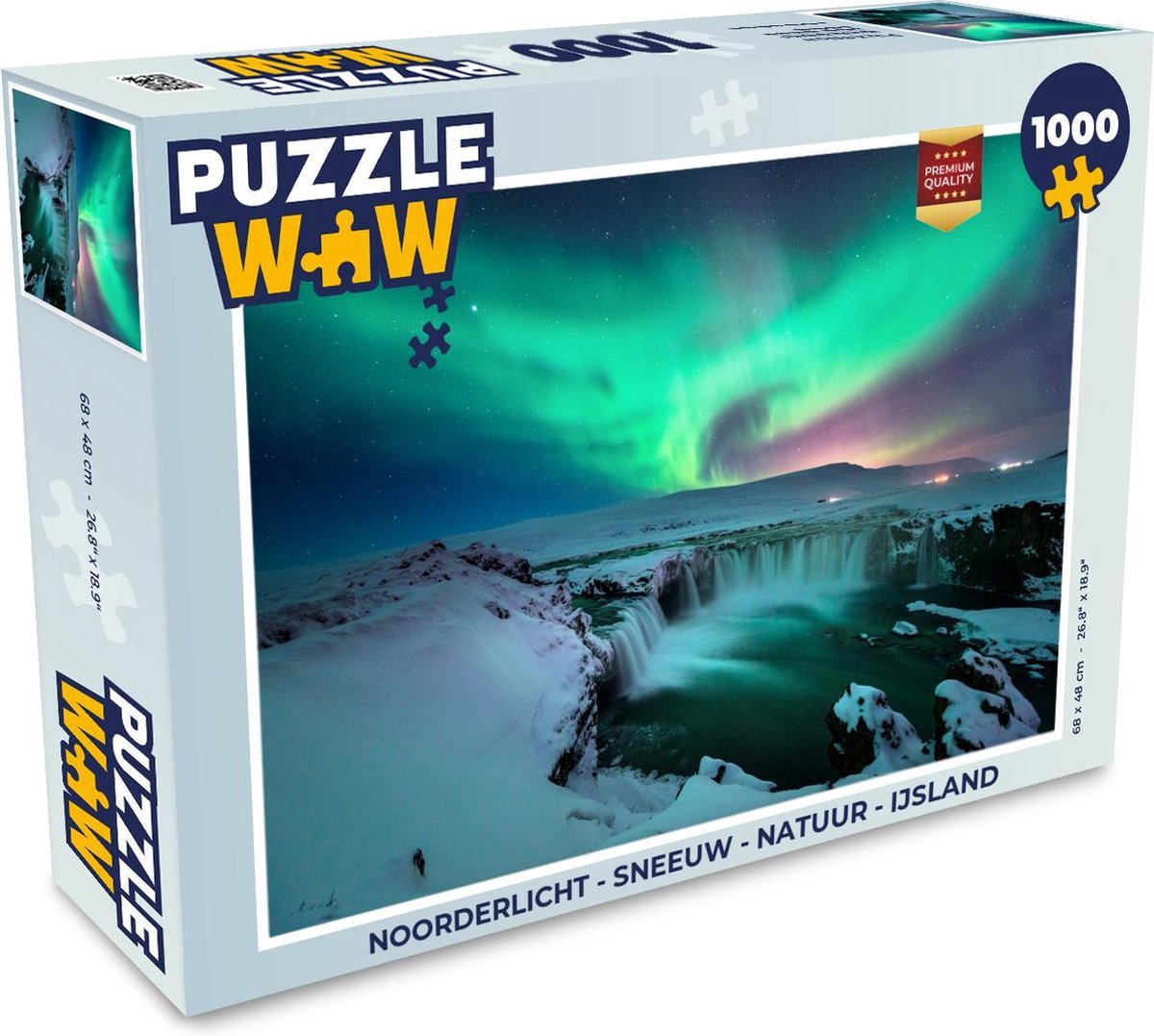 Afbeelding van product PuzzleWow  Puzzel Noorderlicht - Sneeuw - Natuur - IJsland - Legpuzzel - Puzzel 1000 stukjes volwassenen