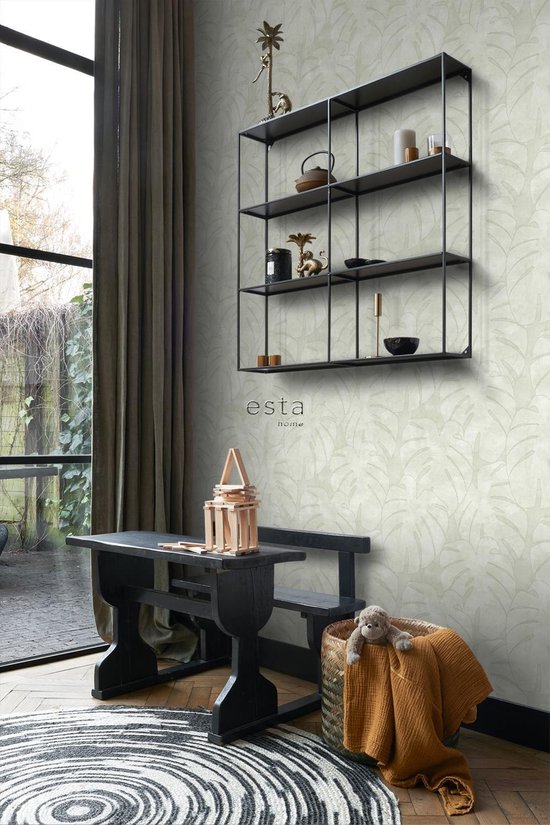 Proefstaal ESTAhome behang monstera bladeren beige - 139002 - 26,5 x 21 cm