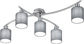 LED Plafondlamp - Trion Gorino - E14 Fitting - 5-lichts - Rond - Mat Grijs - Aluminium