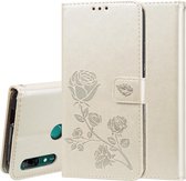 Rose reliëf horizontale Flip PU lederen tas voor Huawei P Smart Z, met houder & kaartsleuven & portemonnee (goud)