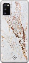 Samsung A41 hoesje siliconen - Marmer goud | Samsung Galaxy A41 case | goudkleurig | TPU backcover transparant