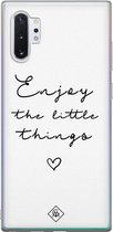 Samsung Note 10 Plus hoesje siliconen - Enjoy life | Samsung Galaxy Note 10 Plus case | zwart | TPU backcover transparant