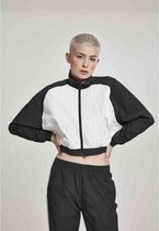 Urban Classics Jacket -XS- Raglan Crinkle Batwing Zwart/Wit