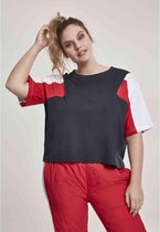 Urban Classics Crop top -M- 3-Tone Short Oversize Blauw/Rood