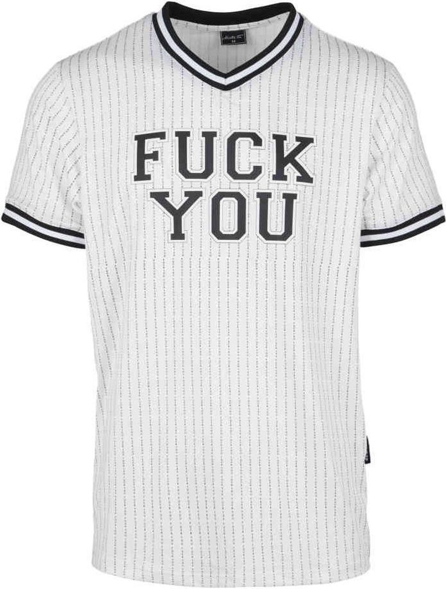 Urban Classics Fuckyou Jersey Heren T-shirt XS Wit