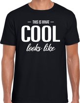 This is what  Cool looks like fun tekst t-shirt zwart heren S