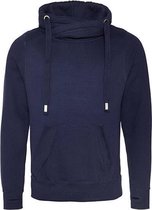 Cross Neck Hoodie  Unisex  Normal fit Navy maat L