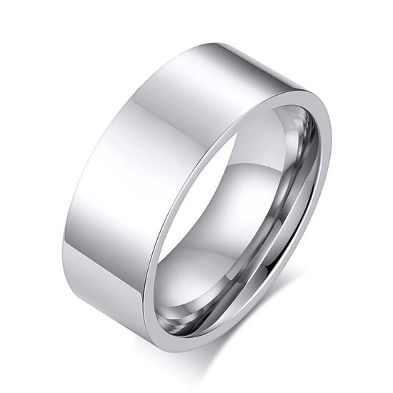 Hoogglans Gepolijste Ring Zilver Kleurig - 18 19mm - Lang - Ringen - Ring... |