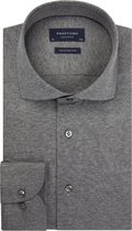 Profuomo - Knitted Jersey Overhemd Grijs - 45 - Heren - Slim-fit