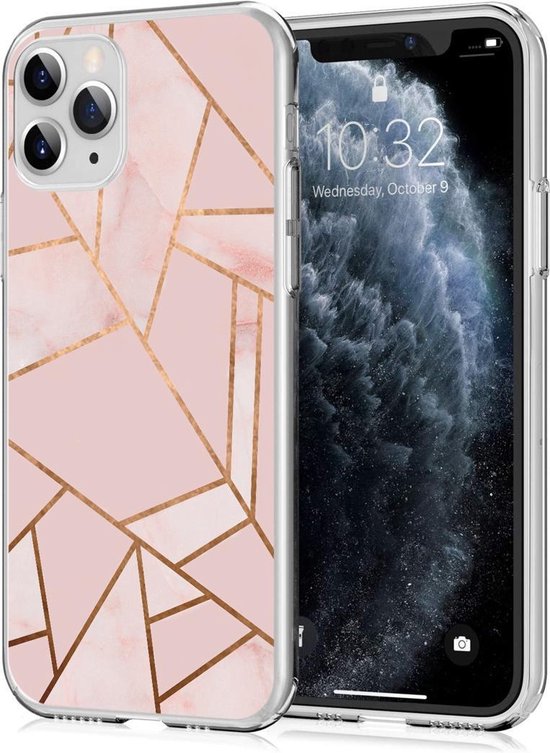 iMoshion Hoesje Geschikt voor iPhone 11 Pro Hoesje Siliconen - iMoshion Design hoesje - Roze / Meerkleurig / Goud / Pink Graphic