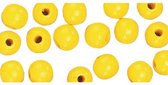 Perles de passe-temps en bois jaune 10 mm - 104 pièces - Fabrication de bijoux bricolage - Perles de perles matériel de passe-temps