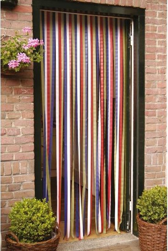 Set de 2x pièces rideaux anti-mouches / rideaux de porte bandes colorées 90  x 210 cm -... | bol.com