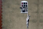 BANKSY Naked Man Hanging From Window Window Lovers Canvas Print