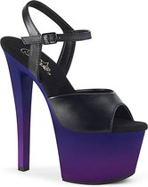Pleaser Sandaal met enkelband, Paaldans schoenen -35 Shoes- SKY-309BP Paaldans schoenen Zwart/Paars