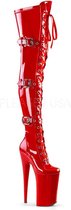 Pleaser Plateau Overknee Laarzen -41 Shoes- BEYOND-3028 Paaldans schoenen Rood