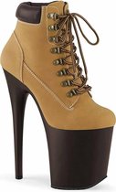 Pleaser Plateau Laarzen, Paaldans schoenen -36 Shoes- FLAMINGO-800TL-02 Paaldans schoenen Bruin