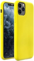 Silicone case geschikt voor Apple iPhone 11 Pro - geel  met Privacy Glas