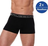 Brubeck Heren Ondergoed Short Boxershorts - Naadloos Elastisch Katoen - 2 Pack - Zwart S