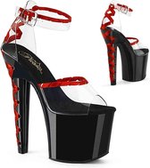 Pleaser Sandaal met enkelband, Paaldans schoenen -36 Shoes- LOVESICK-712 Paaldans schoenen Zwart/Rood