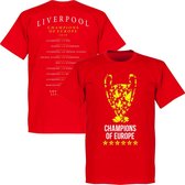 Liverpool Trophy Road to Victory Champions of Europe 2019 T-Shirt - Rood - XS