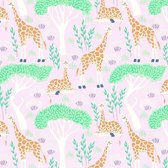 Inpakpapier ECO Safari/giraf print 50cm x 200mtr