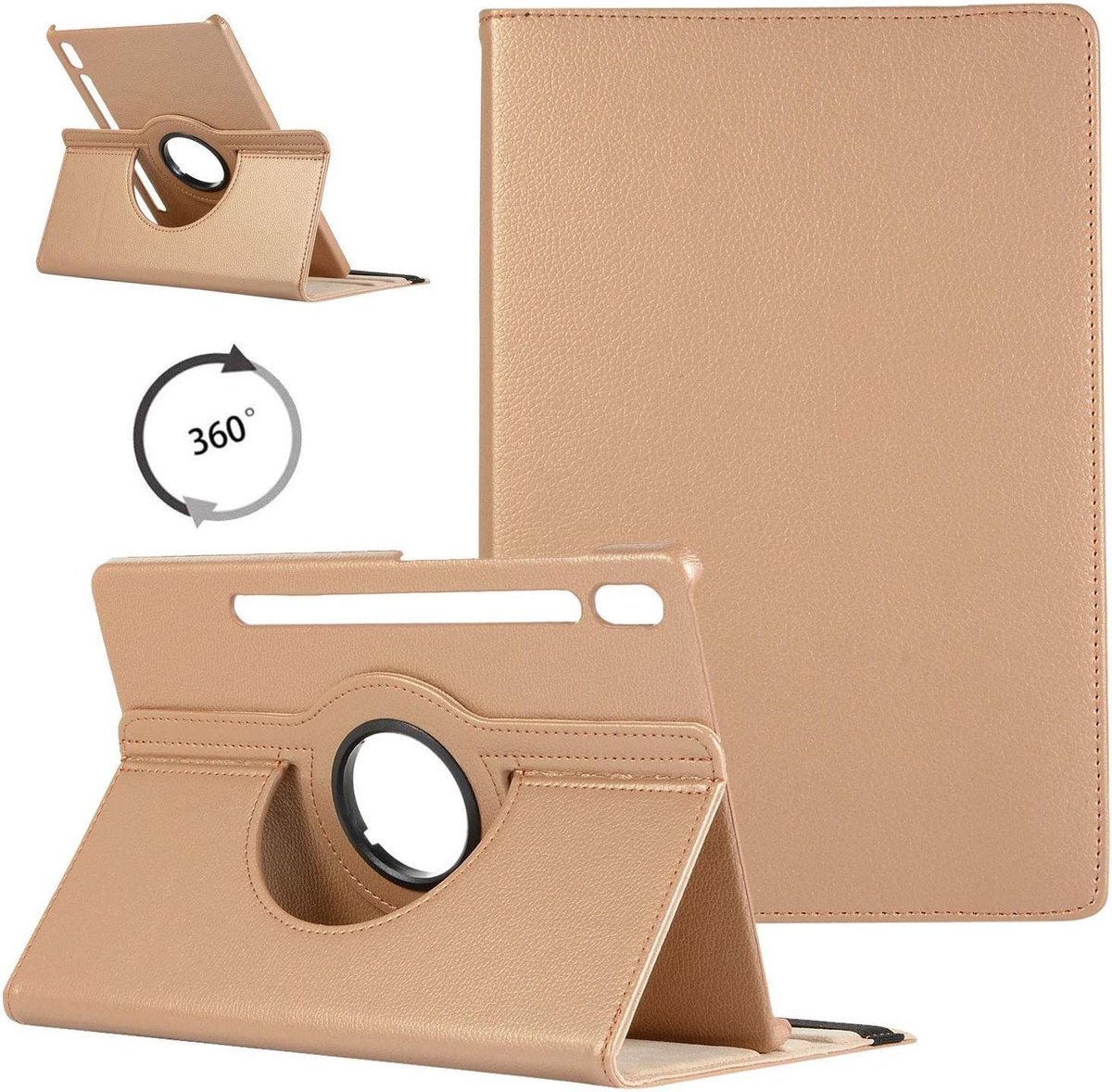 Back cover Geschikt voor: Samsung Galaxy Tab S6 10.5 inch 2019 T860 - Tablet Hoesje - 360° draaibaar case - Goud