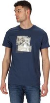 Regatta T-shirt Cline Iv Graphic Heren Katoen Marineblauw/beige Maat M