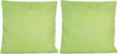 Set van 4x stuks bank/Sier kussens voor binnen en buiten in de kleur groen 45 x 45 cm - Tuin/huis kussens