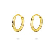Twice As Nice Oorbellen in 18kt verguld zilver, 14mm hoop oorbel