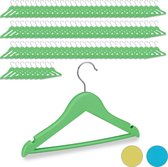 Relaxdays 100x kledinghangers kind - kinderkledinghangers - kleerhangers - hout - groen