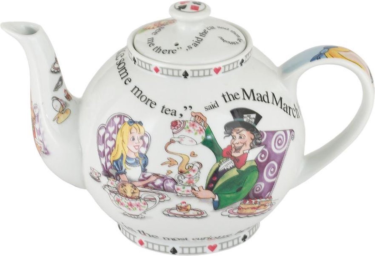 Tea Pottery Teapot Alice in Wonderland 4 Cup (AWL012)