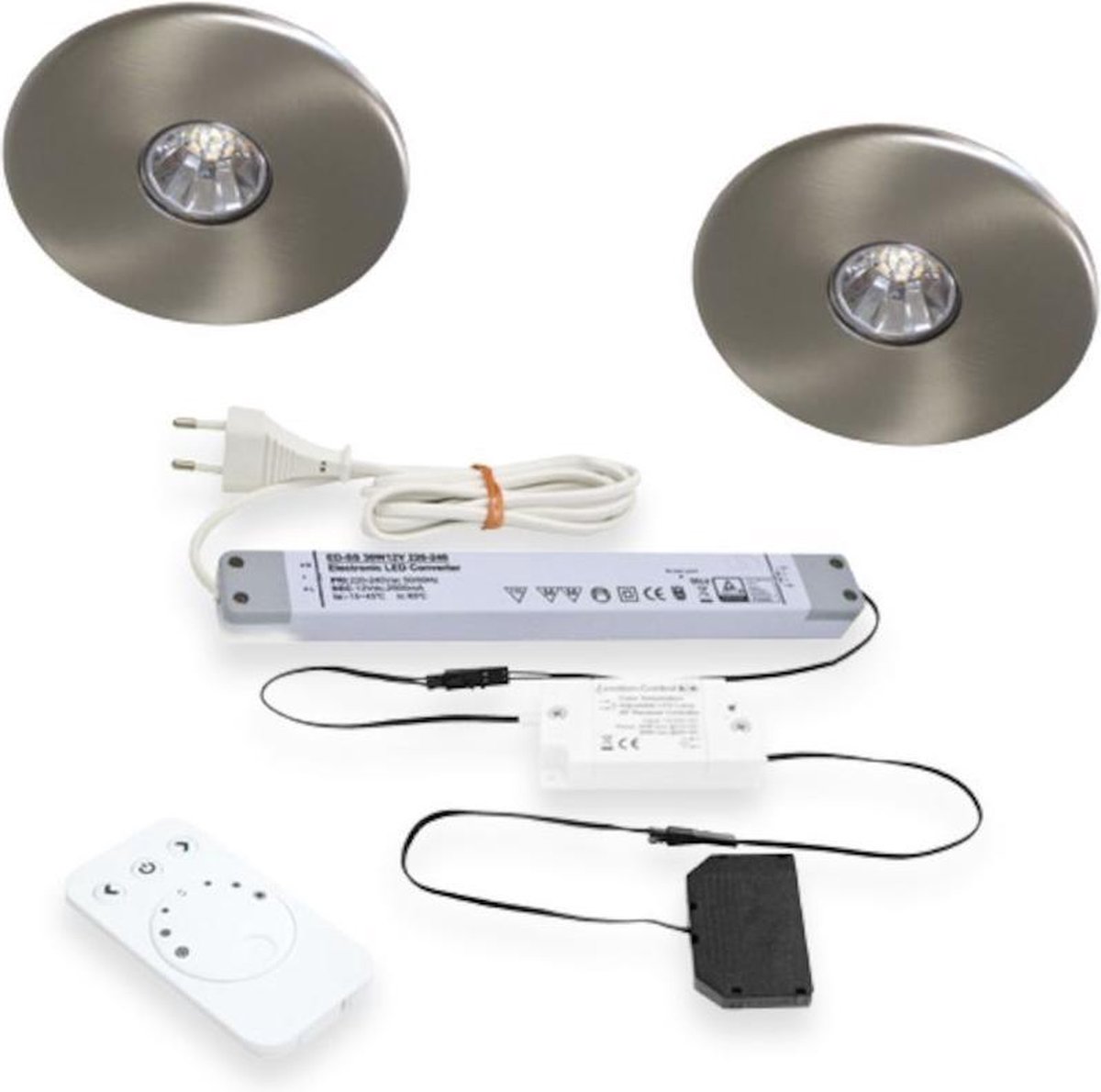 L&S Super Light Emotion LED keukenspot (2 spots) RVS incl. afstandsbediening