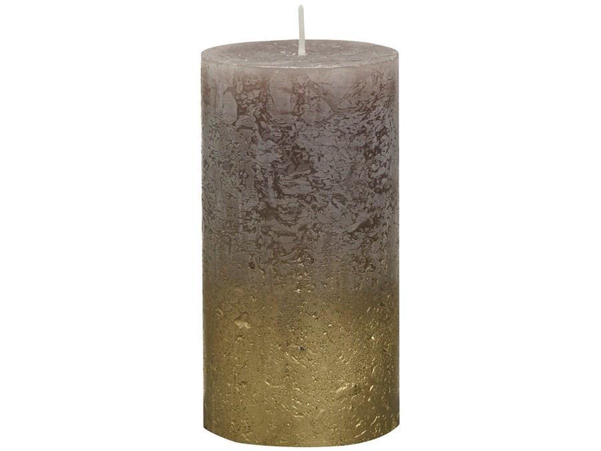Bolsius Metallic Rustieke stompkaars Fading goud 130/68 Taupe