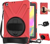 Case2go - Tablet hoes geschikt voor Samsung Galaxy Tab A 8.0 (2019) - Hand Strap Armor Case - Rood