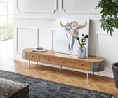 TV-meubel Danja 200x40x40 Acacia natuur steenfineer antraciet