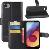 Voor LG Q6 Litchi Texture horizontale flip lederen tas met houder & kaartsleuven & portemonnee (zwart)
