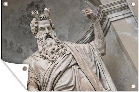 Une statue de Zeus où le dieu suprême a tendu le bras en Grèce affiche de jardin 60x40 cm - petit - Toile de jardin / Toile d'extérieur / Peintures pour l'extérieur (décoration de jardin)