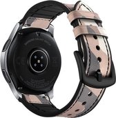 Camouflage bandje zand leer/siliconen geschikt voor Samsung Galaxy Watch 46mm