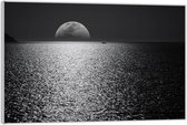Acrylglas –Maan aan de Horizon Zwart - Wit– 40x30 (Met Ophangsysteem)
