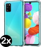 Samsung Galaxy A41 Hoesje Shock Siliconen Hoes Transparant - 2 PACK