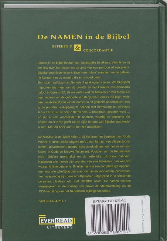 Namen Uit De Bijbel Namen In De Bijbel | 9789066942141 | Hoite Slagter (redactie) | Boeken