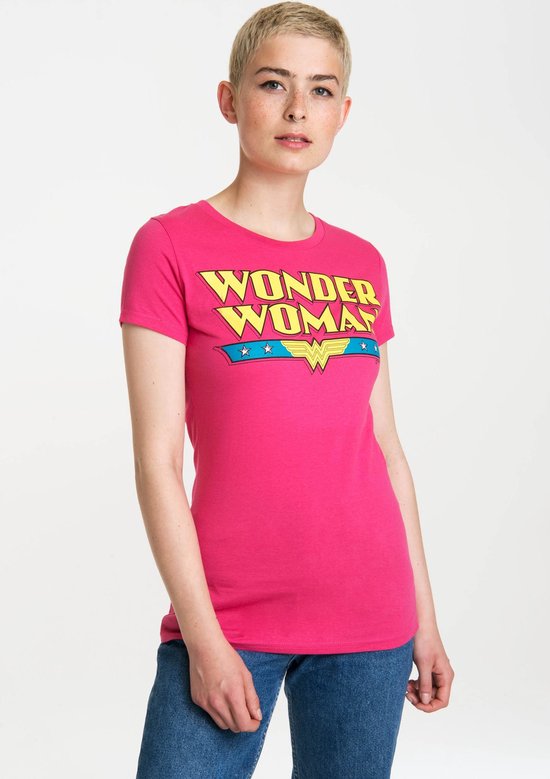 Logoshirt Vrouwen T-shirt Wonder Woman - Logo - DC Comics - Shirt met ronde hals van Logoshirt - pink