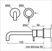 Waterevolution Qisani Flow wastafelkraan inbouw Chroom 15cm