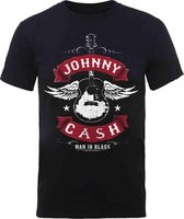 Johnny Cash Heren Tshirt -XL- Winged Guitar Zwart